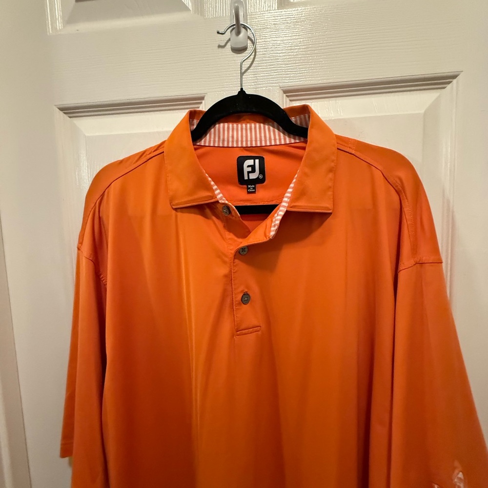 Foot Joy Men's Orange Polo Shirt XXL The Houstonian Golf Country Club - Picture 4 of 6
